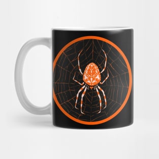 Halloween Spider In A Web Vintage Woodcut Mug